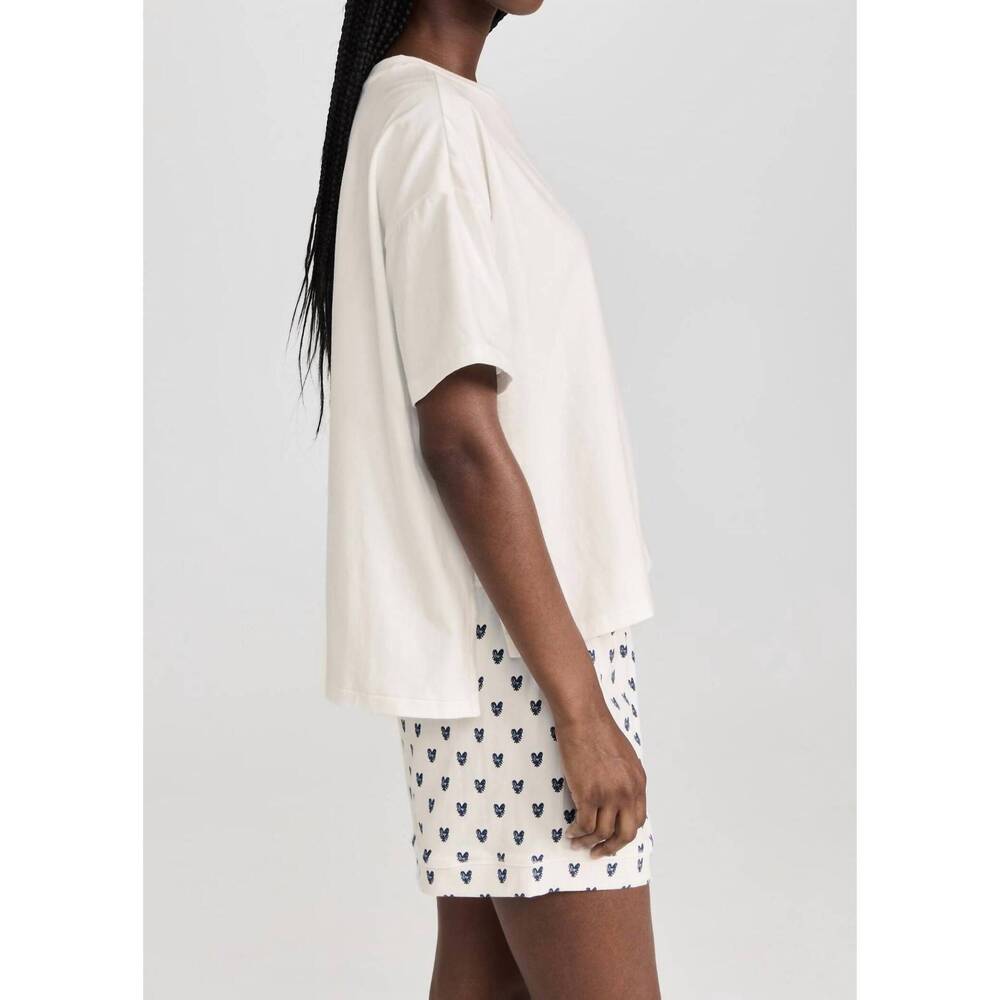 NEW KERRI ROSENTHAL veronica pop heart pajama set in oatmilk - Picture 2 of 5